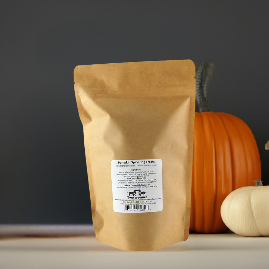 Two Weenies Pumpkin Spice Weenie - Shaped Dog Treats (7oz)