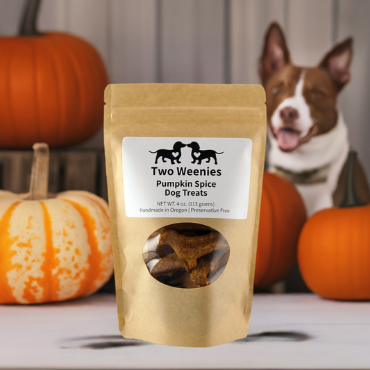 Two Weenies Pumpkin Spice Weenie - Shaped Dog Treats (4oz)